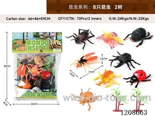 animal set-8 insects and 2 trees