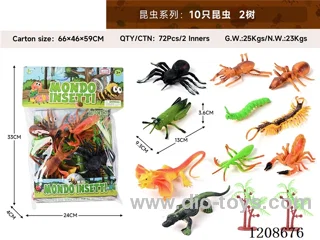 animal set-10 insects and 2 trees