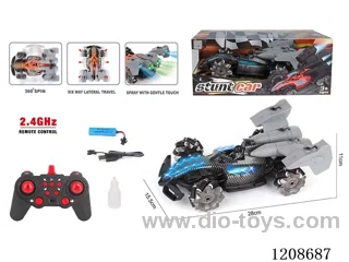 2.4G 12ch rc rc car with light/spray included battery