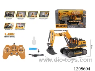 2.4G 12ch rc excavator with light/spray included battery