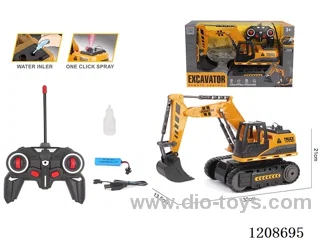 rc excavator with light/spray included battery