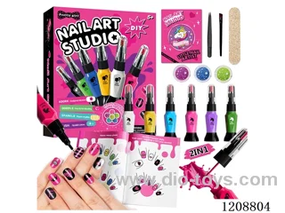 2-in-1 manicure set with 6-color nail polish reference books