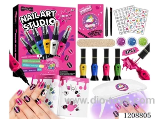 2-in-1 Manicure set with 4-color nail polish reference books