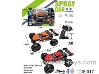 2.4G 5ch rc car with spray included battery 2 colors