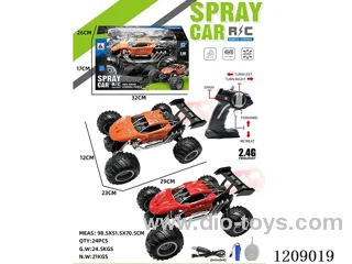 2.4G 5ch rc car with spray included battery 2 colors