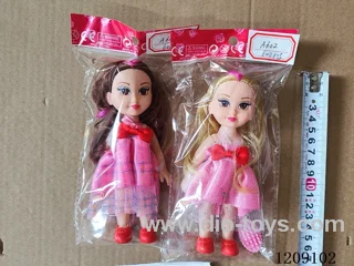 6 inch doll set - Big Eye Girl empty body color T-skirt + comb