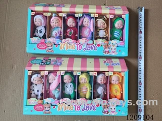 6 inch doll set - 6 box display box (12 mixed)