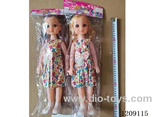 18 inch doll set - Big Head 3D eyes + floral dress + music