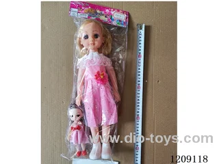 18 inch doll set -3D Eye color T-skirt + Music +6 inch doll