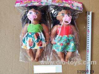 12 inch doll set - Flat eye slip dress + pacifier
