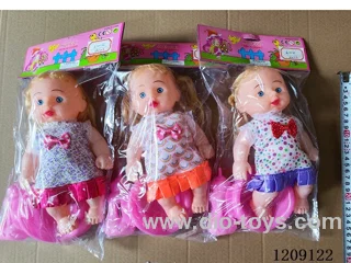 10 inch doll set -3D Eye Dot Skirt Absorbent pee + Music