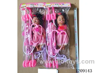 12 inch doll set - Neck dress + music + Cart + medical kit 4-piece set