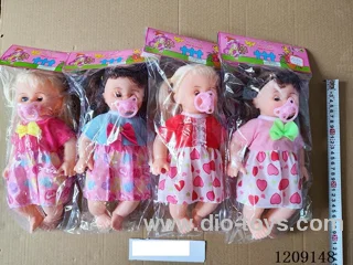 14 inch doll set - velvet dress + pacifier