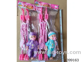 14 inch doll set - Left and right pants + pacifier + big cart