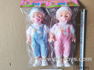14 inch doll set - Printed suspenders + pacifier