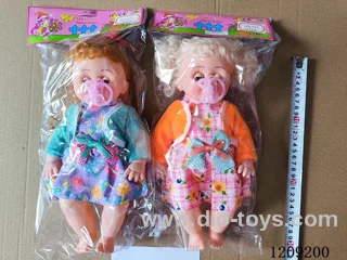 16 inch doll set - Fleece Cardigan Skirt + Pacifier (2 hairstyles)