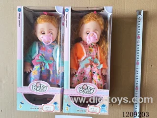 16 inch doll set - Fleece Cardigan Skirt + Pacifier (2 hairstyles)