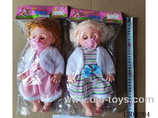 16 inch doll set - White Velvet Cardigan Striped Skirt + Pacifier (2 hairstyles)
