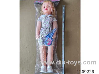 32 inch doll set - Floral dress + music + ear lights + musical guitar