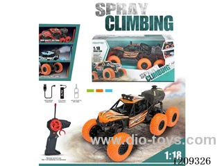 27MHZ 1:18 6-wheel rc car with light/spray included battery