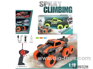 27MHZ 1:18 6-wheel rc car with light/spray included battery
