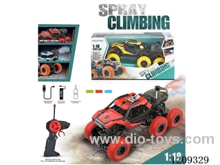 27MHZ 1:18 6-wheel rc car with light/spray included battery