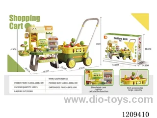 41PCS shopping cart + Cash register - green