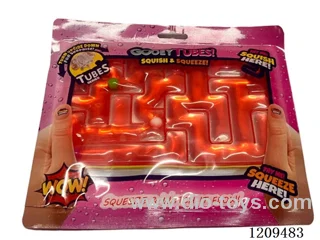 Rectangular maze decompresses pink water bag