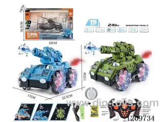 15ch 4WD rc stunt tank W L/M/spray/shooting function included battery