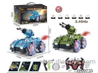 15ch 4WD rc stunt tank W L/M/spray/shooting function included battery