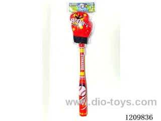 40.5CM leather baseball bat with ball+gloves