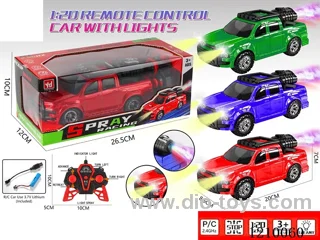 2.4G 5ch rc car with light /spray included 3.7V Lithium battery +USB cable/bottle