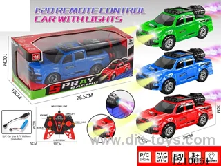 2.4G 5ch rc car with light /spray included 3.7V Lithium battery +USB cable/bottle
