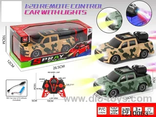 2.4G 5ch rc car with light /spray included 3.7V Lithium battery +USB cable/bottle