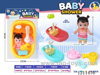 Hand-pressed water jet tub+vinyl trumpet doll (tub 3 colors mixed in Pack)