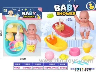 Hand-pressed water jet tub+vinyl doll (tub 3 colors mixed)
