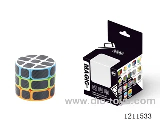 Cylinder Solid Carbon Fiber Black Sticker