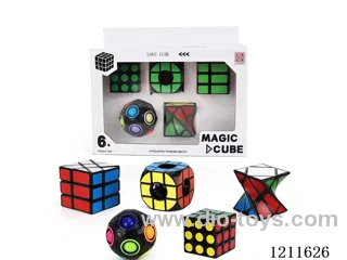 Magic Cube with Black Background (UV Printing) + Magic Cube with Black Background (UV Printing) + Hollow Cube with Black Background (UV Printing) + Wheel of Time (UV Printing) + Twist (UV Printing) + Black Rainbow Circle (Solid Color)