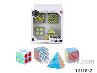 Transparent color maple leaf (UV printing) + Transparent color Transformers (UV printing) + 2nd order transparent color Rubik's Cube (UV printing) + 2nd order transparent color pyramid (UV printing)