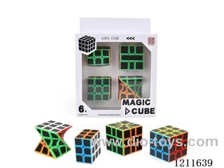 Twisted Rubik's Cube + 3322 Rubik's Cube + SQ1 Rubik's Cube + 3rd Order Rubik's Cube (All Carbon Fiber Stickers/Printing)