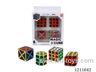 Eight-axis Rubik's Cube + Octagonal Cylinder Rubik's Cube + Trihedral Rubik's Cube + Third Order Fingertip Rubik's Cube (All Carbon Fiber Stickers/Imprinting)