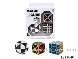 Octagonal Rubik's Cube + Fourth Order Rubik's Cube (2 are carbon fiber stickers/printing) + 2-color Soccer Ball Rubik's Cube