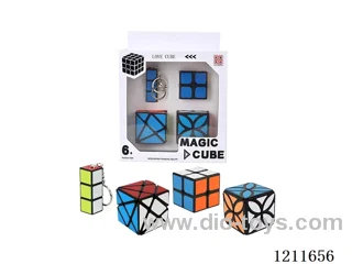 Transformers + 2nd Order Rubik's Cube + Clover Cube (3 are stickers/UV printing) + 1st Order Rubik's Cube with keychain (UV printing)