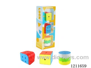Second Order Rubik's Cube + Trihedron Rubik's Cube + Third Order Cylinder Rubik's Cube