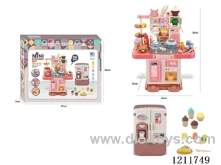 Simulation of small dining table + refrigerator Spray with lighted music (2AA not included)