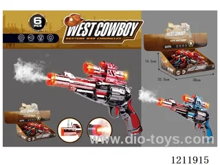 Spray gun with water bottle 6PCS plating red and blue mix 3*AA not included