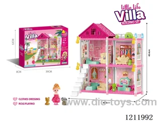DIY assembling Castle Doll House 98PCS(injection molding model)