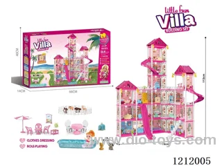 DIY assembling castle doll house 364PCS with light (injection molding type)