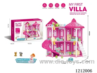 DIY assembling castle doll house 106PCS(all injection molding type)