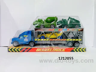 Frictional truck with dinosaur car in PVC cover